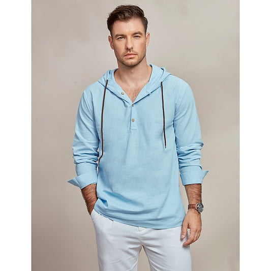 Men's Shirt Plain Wear Beach Summer Linen