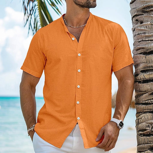 Summer Band Men's Collar Shirt Linen