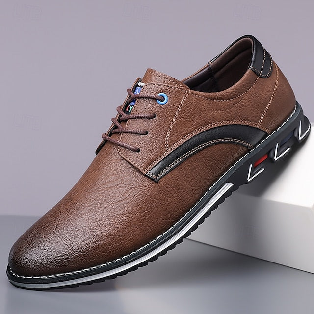 Shoes Everyday Men's Casual – Brown Lace-Up Comfortable