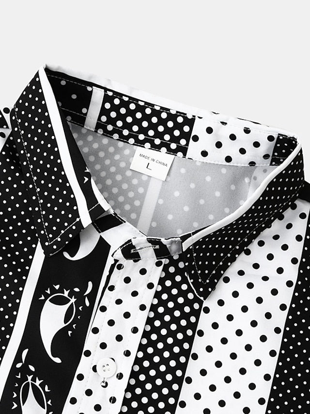 Button Shirt Summer Black Men's Up Casual