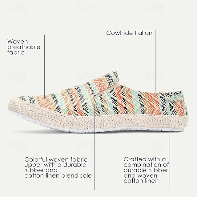 Woven Nylon - Men's Multicolor Loafers Espadrilles