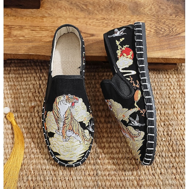 White Espadrille Men's Shoes Slip-On Artistic with