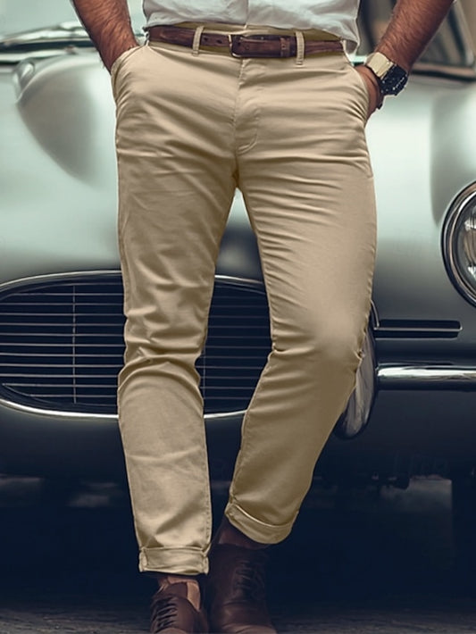 Trousers Chinos Men's Casual Pants Buttons Chino