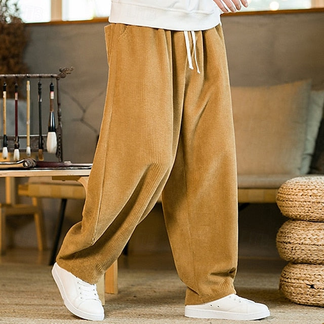 Corduroy Casual Pocket Men's Trousers Pants