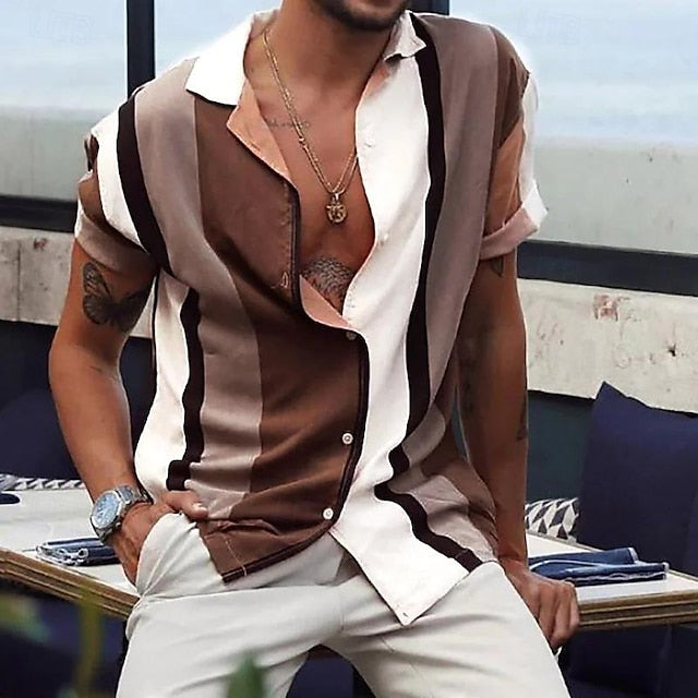 Summer Up Shirt Button Men's Casual Beach