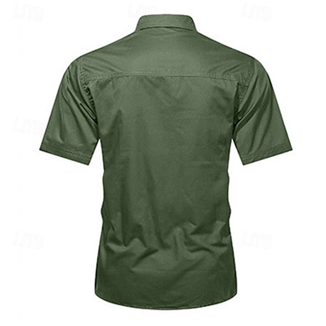 Up Shirt Men's Button Casual Summer Cargo