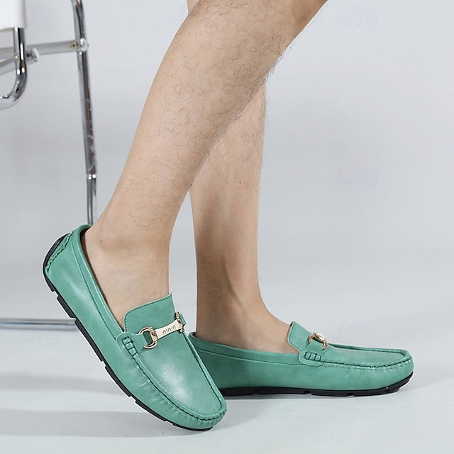 with Moccasins Men's Yellow Buckle Metal