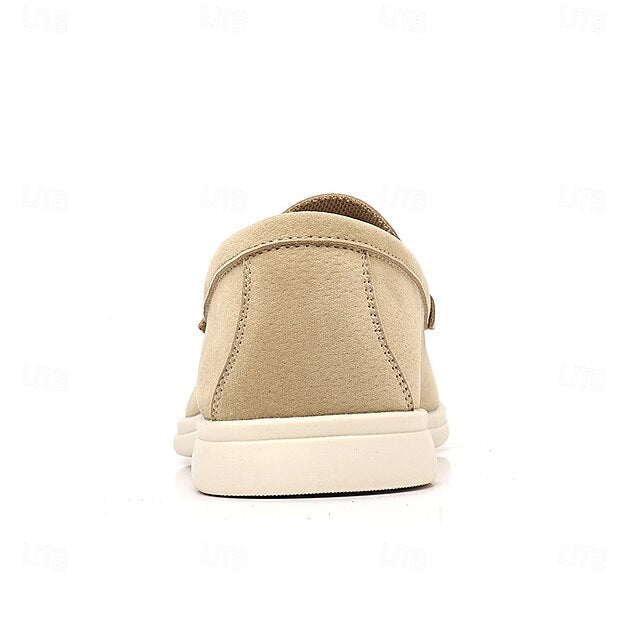 Slip-On Breathable Men's Faux – Casual Light Blue Loafers