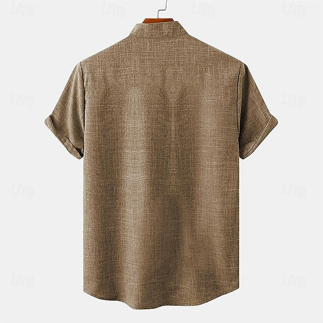 Shirts Vintage Ethnic Retro Linen Shirt Men's
