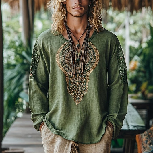 Long V Tee Men's Top Shirt Sleeve T