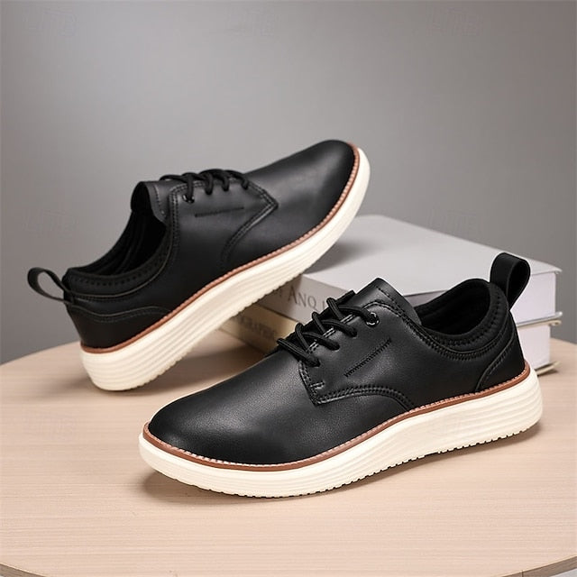 Blue Oxford Lace-Up Leather Shoes Men's – Navy Classic