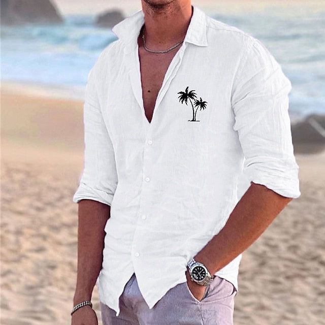 Popover Linen Shirt Summer Beach Men's