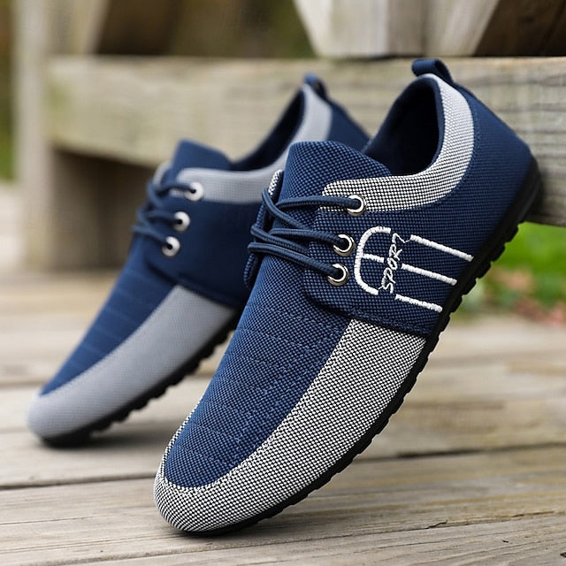 Contrasting Textures Slip-On Casual Shoes Nylon Men's with