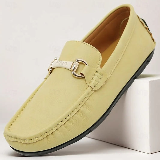 with Moccasins Men's Yellow Buckle Metal