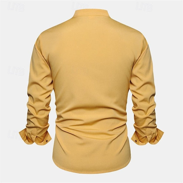 Shirt Linen Casual Cotton Men's
