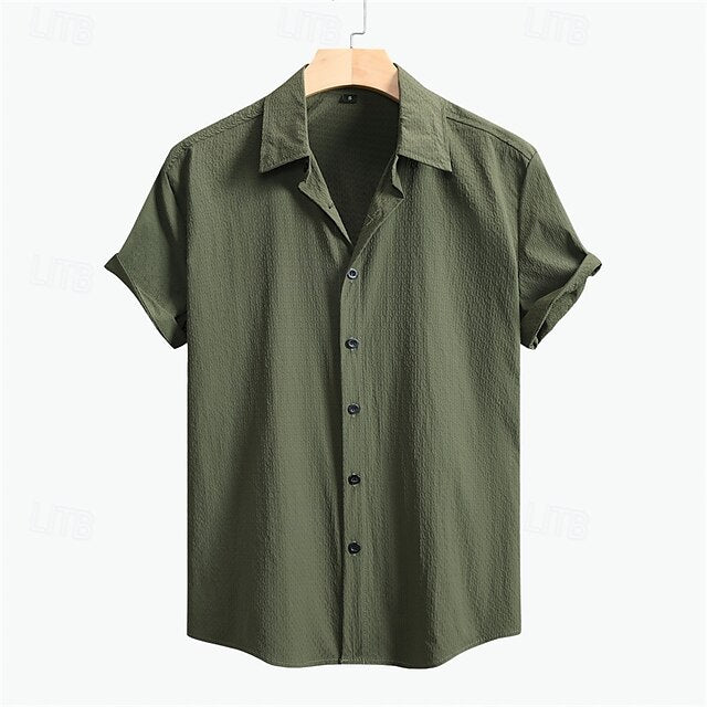 Button Casual Men's Summer Shirt Up