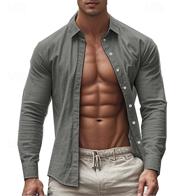 Beach Casual Up Summer Men's Shirt Button