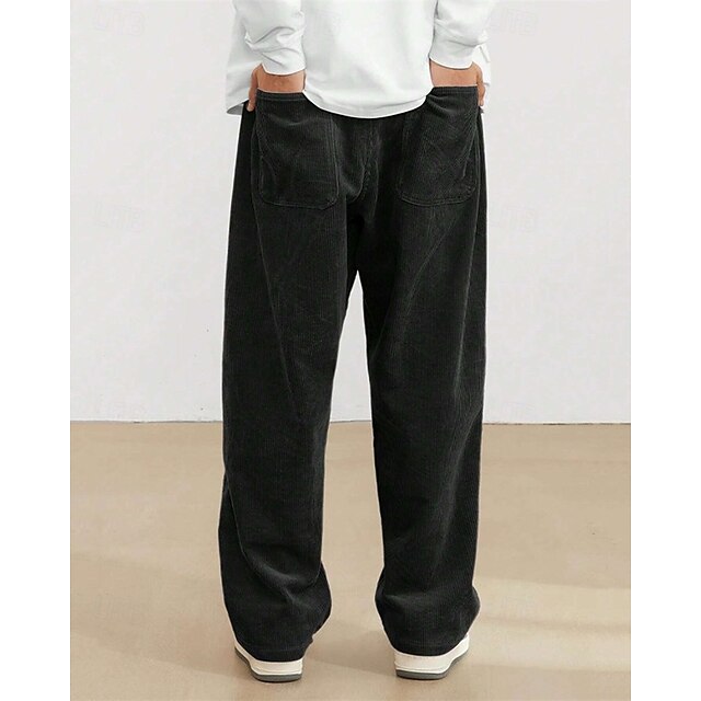 Trousers Pants Straight Leg Men's Corduroy Athletic