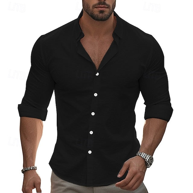 Beach Casual Up Summer Men's Shirt Button