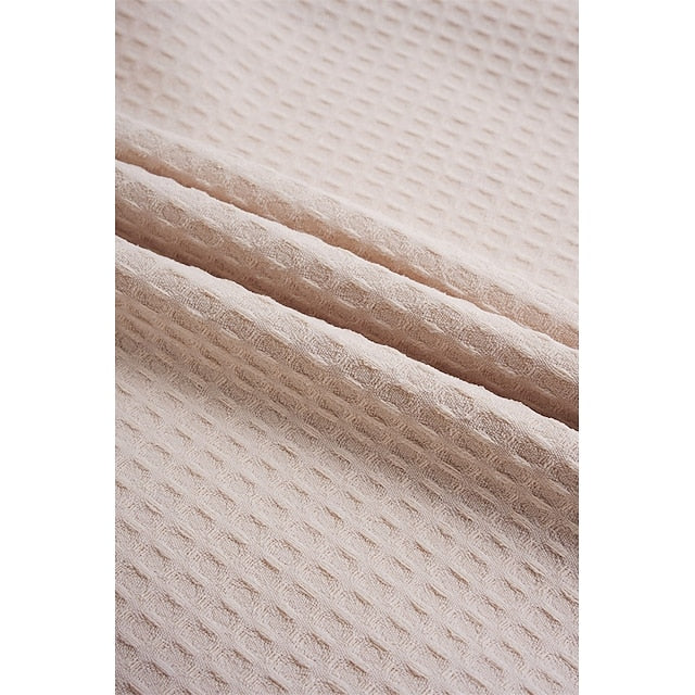 Waffle Shirt Men's Summer Up Button