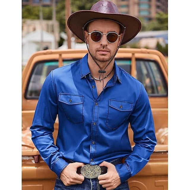 Up Summer Button Men's Shirt Beach Casual