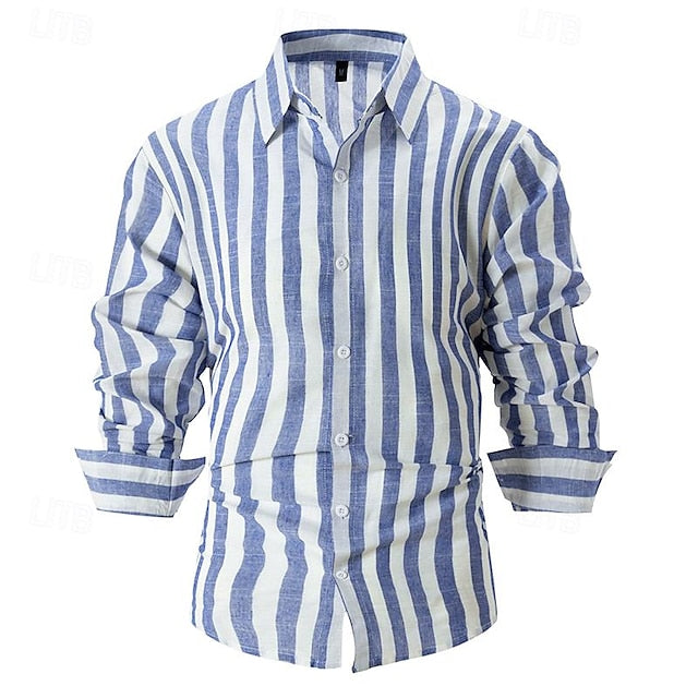 Shirt Summer Casual Beach Men's Up Button