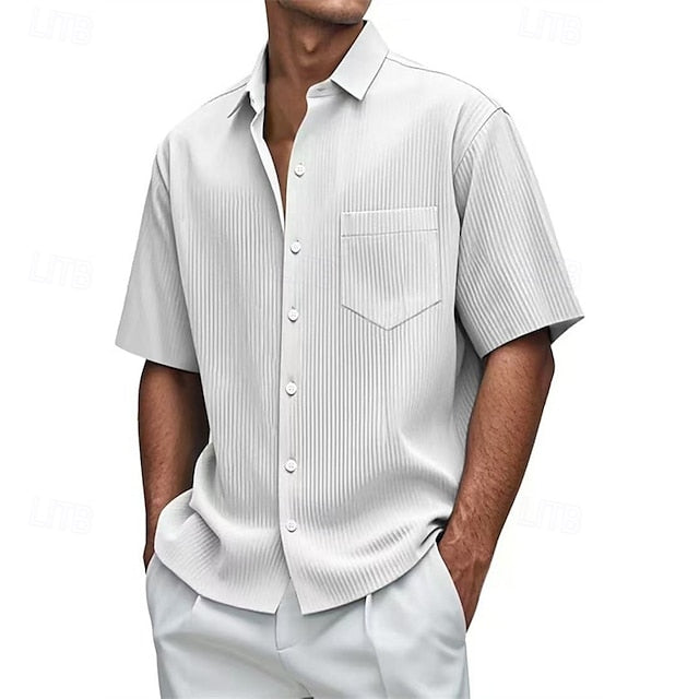 Men's Shirt Up Beach Button Casual Summer