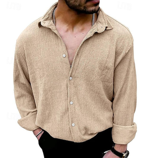 Shirt Button Men's Beach Up Summer Casual