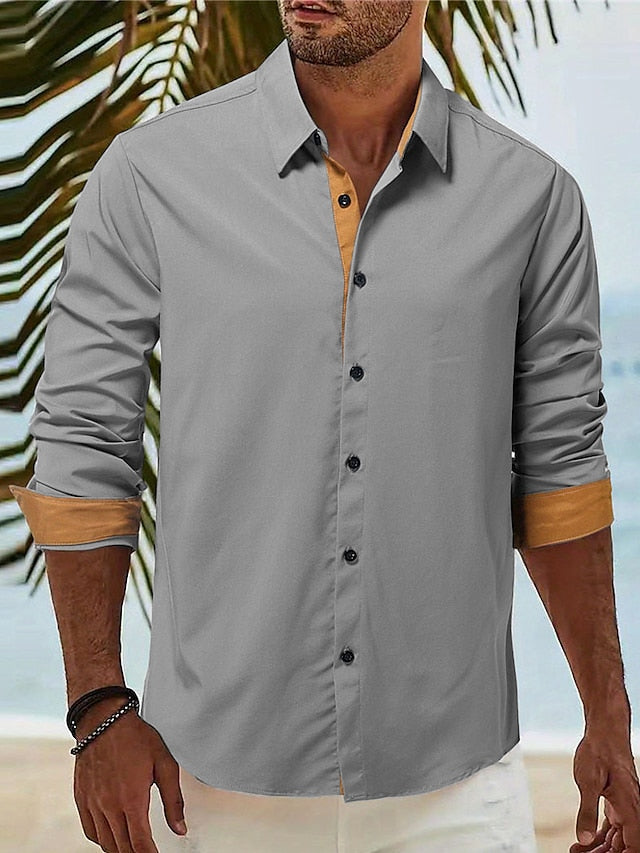 Shirt Button Casual Up Men's Summer Beach