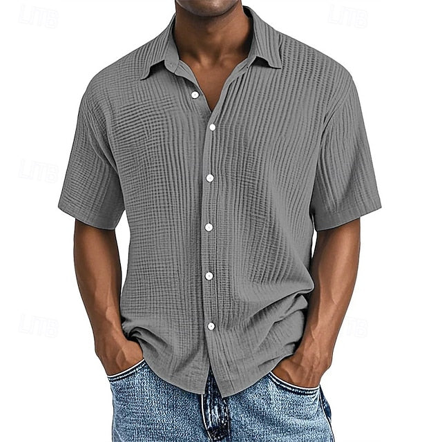 Up Shirt Beach Men's Summer Button Casual