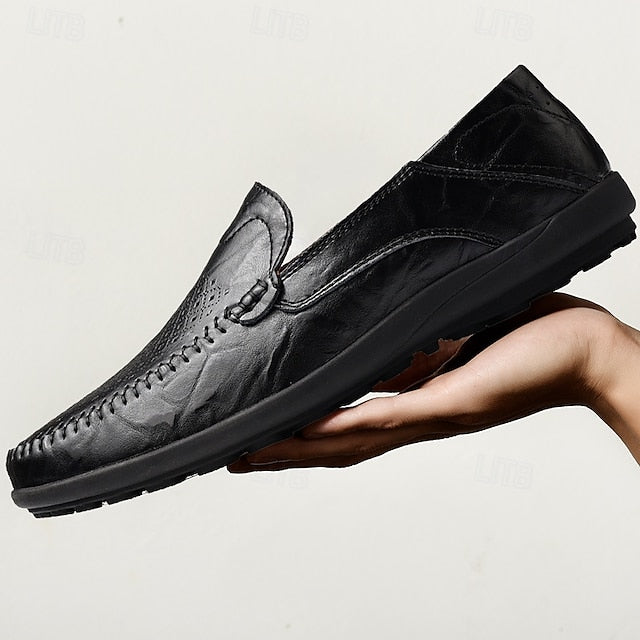 Loafers Faux - Breathable Perforated Men's Leather