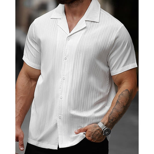 Men's Button Up Beach Shirt Summer Casual