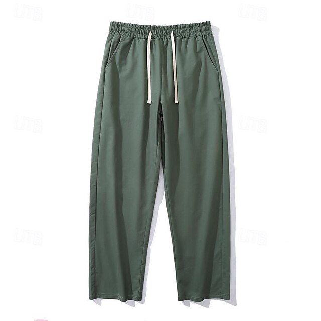 Drawstring Pocket Trousers Pants Casual Men's Waist Elastic
