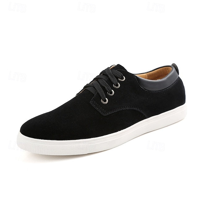 Brown Low-Top Men's Casual Suede Retro Lace-Up – Sneakers