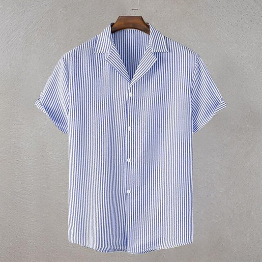 Shirt Men's Up Summer Beach Button Casual
