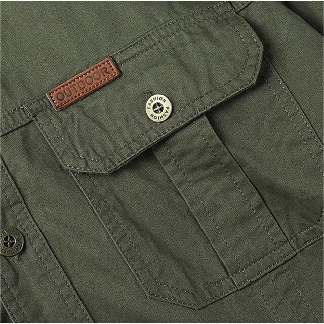 Men's Casual Cargo Summer Button Up Shirt