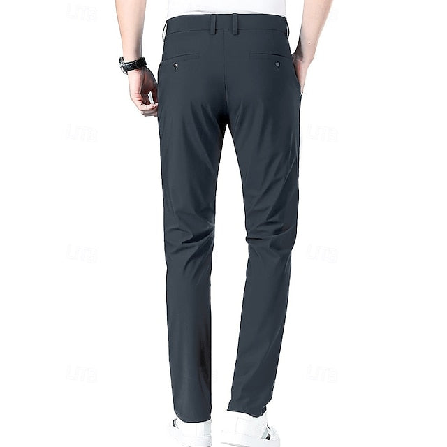 Pants Men's Golf Stretch Casual Trousers Pocket