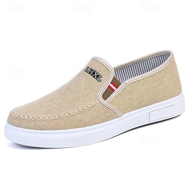 Loafers Men's Canvas Lightweight Slip-On Casual –