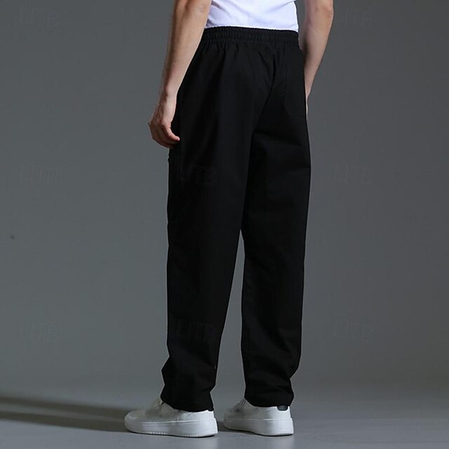 Drawstring Pocket Trousers Pants Casual Men's Waist Elastic