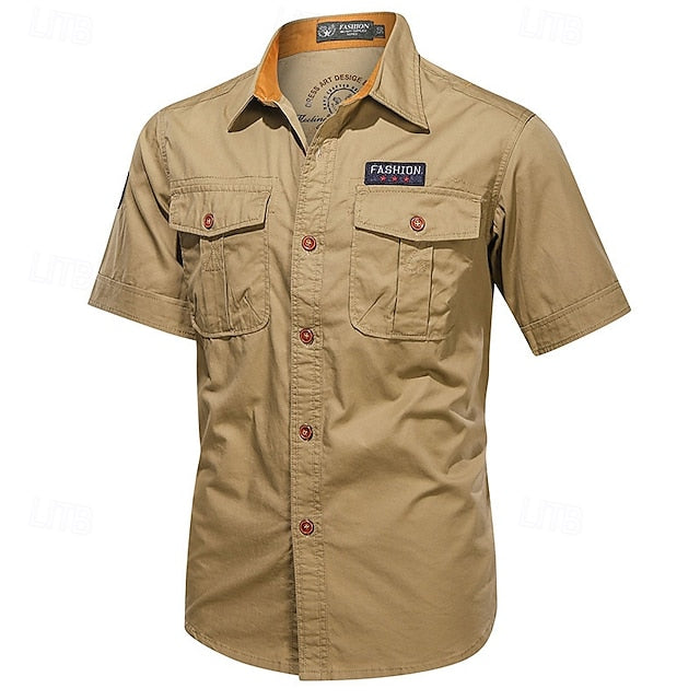Work Shirts Casual Button Workwear Men's Shirt