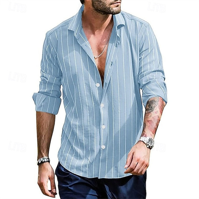 Shirt Button Beach Men's Summer Casual Up