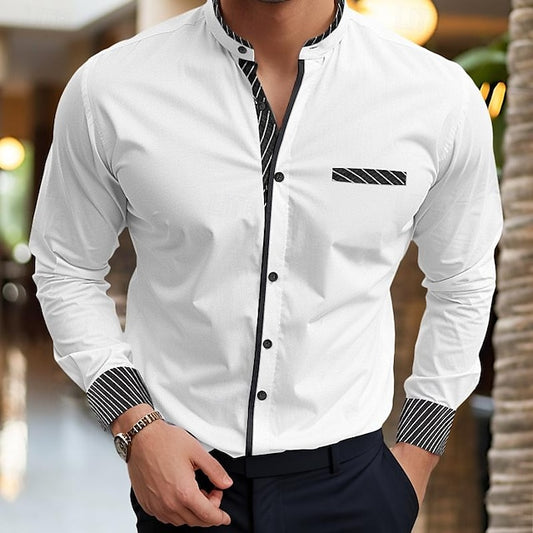 Men's Band Dress Summer Collar Shirt