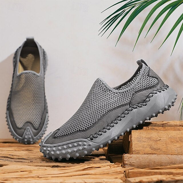 Brown Breathable Mesh with Sports Men's Sandals Upper and