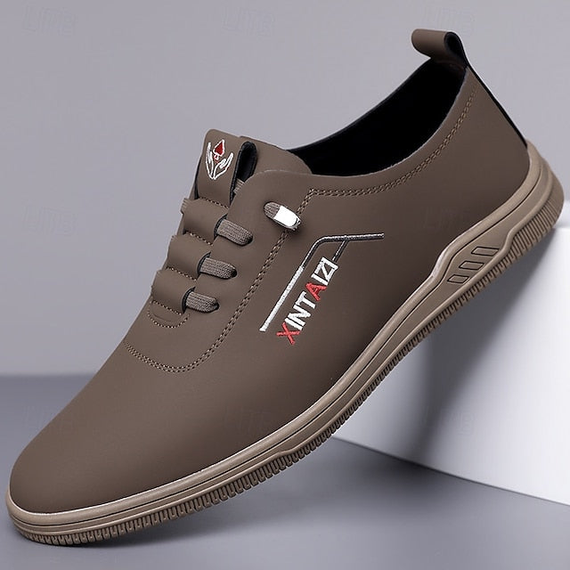 - Men's with Sneakers Shoes Comfortable Lace-Up Tan Casual