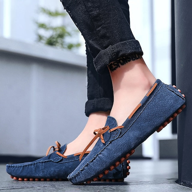 Loafers Suede Driving Men's Slip-On with Flexible Shoes: