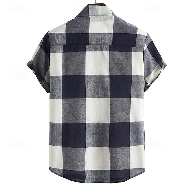 Button Shirt Men's Up Casual Summer Beach