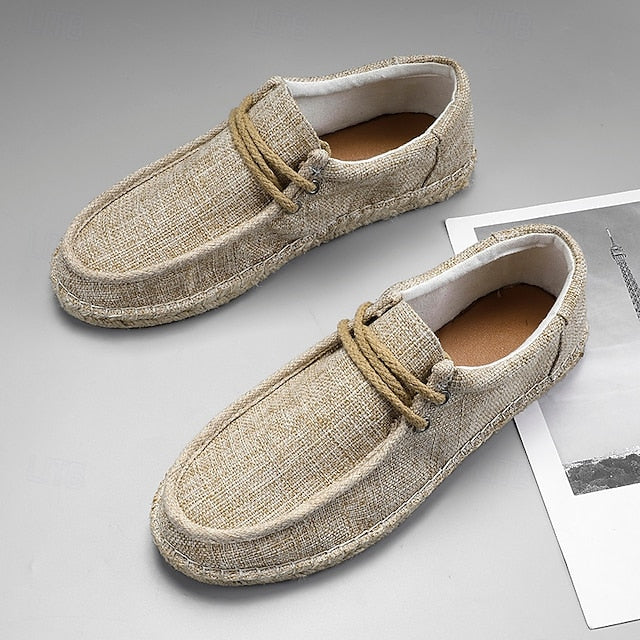 with Men's Rope – Beige Detail Loafers Casual Espadrille