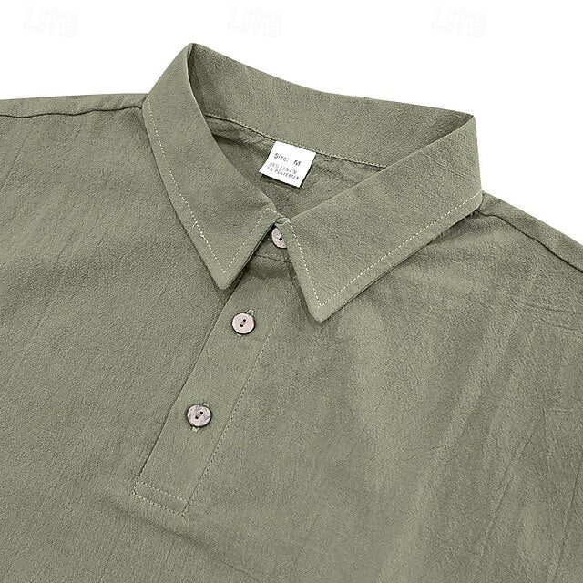 Linen Men's Beach Shirt Popover Summer