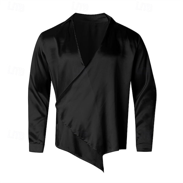 Summer Black Men's Shirt Beach Casual