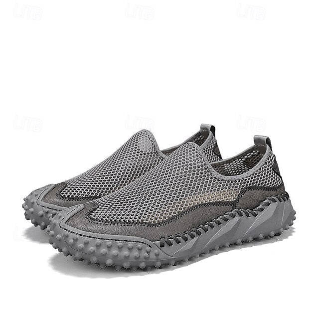 Brown Breathable Mesh with Sports Men's Sandals Upper and